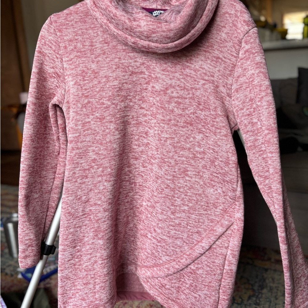 Lands End thick & Cozy Pink Cowl Neck Sweater in pink size Medium